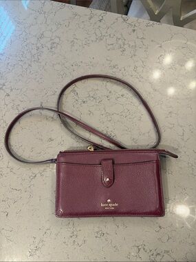 Kate Spade Jackson Small Tab Crossbody Bag Color: Cherrywood/Wine